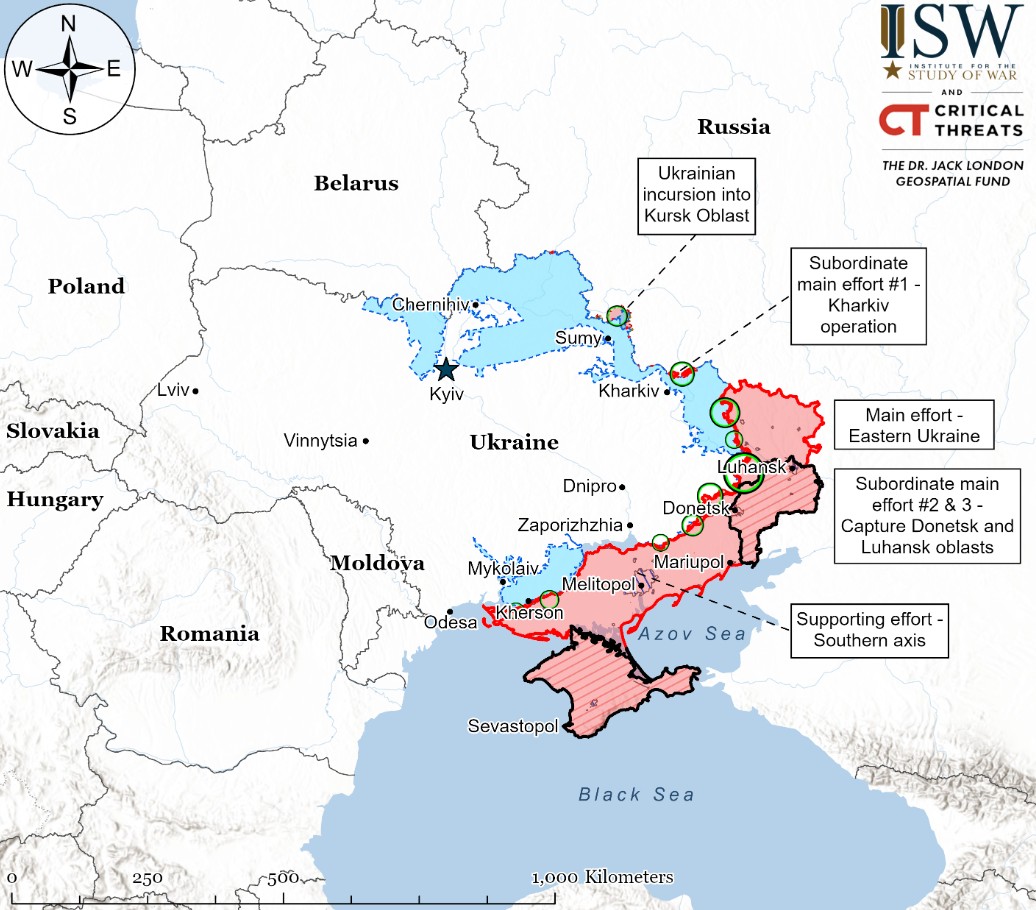 Карта военных действий в Украине по состоянию на 31 января 2025 года. Инфографика: understandingwar.org