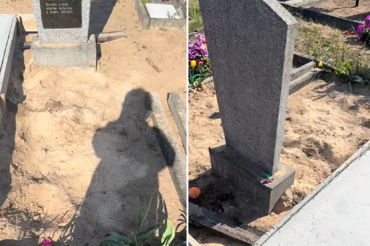 Так выглядела могила Жанниной бабушки, когда женщина пришла на кладбище, Светлогорск, май 2025 года. Скриншот: TikTok @zhannochka1791 Так выглядела могила Жанниной бабушки, когда женщина пришла на кладбище, Светлогорск, май 2025 года. Скриншот: TikTok @zhannochka1791