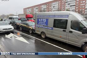 ДТП на Партизанском проспекте в Минске. 26 октября 2026 года. Фото: УГАИ Мингорисполкома
