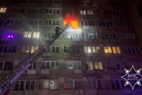 Пожар в столичном общежитии на проспекте Пушкина. Скриншот видео МЧС