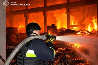 Кировоградская область после российской атаки, 22 октября 2026 года. Фото: Госслужба Украины по чревычайным ситуациям