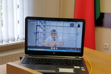 Дмитрий Борейчук во время онлайн-суда в 2022 году. Фото предоставлено собеседником