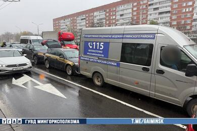 ДТП на Партизанском проспекте в Минске. 26 октября 2026 года. Фото: УГАИ Мингорисполкома