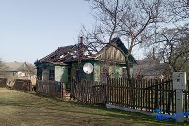 Сгоревший дом в Барановичах. 1 апреля 2024 года. Фото: "Наш край"