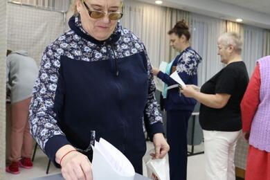 Досрочное голосование на Ляховичском-больничном участке, февраль 2024 года, Ляховичи. Фото: Ляхавіцкі веснік