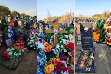 Могилы погибших в Украине российских военных на кладбище "Березовая роща" под Ангарском. Фото: "Люди Байкала"