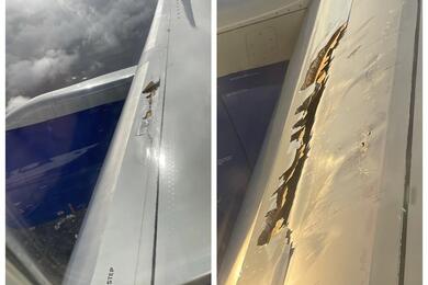 Фотографии поврежденного крыла в разной стадии разрушения. Фото: Reddit