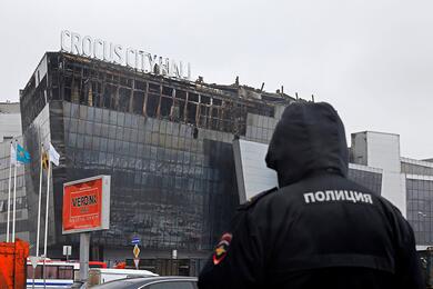 Концертная площадка "Крокус Сити Холл" после теракта, 24 марта 2024 года, под Москвой, Россия. Фото: Reuters