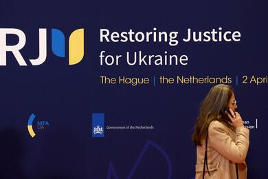 В Гааге проходит Международная конференция, посвященная восстановлению правосудия в Украине, Нидерланды, 2 апреля 2024 года. Фото: Reuters