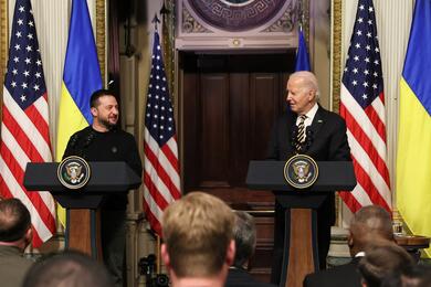 Президенты Украины и США на совместной пресс-конференции в Белом доме, Вашингтон, 13 декабря 2023 года. Фото: Reuters