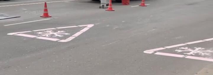 Разметка, меняющая цвет. Фото: скриншот видео t.me/minobl_uvd