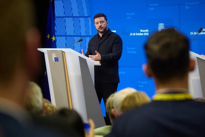 Владимир Зеленский, 16 октября 2026 года, Брюссель, Бельгия. Фото: Офис президента Украины