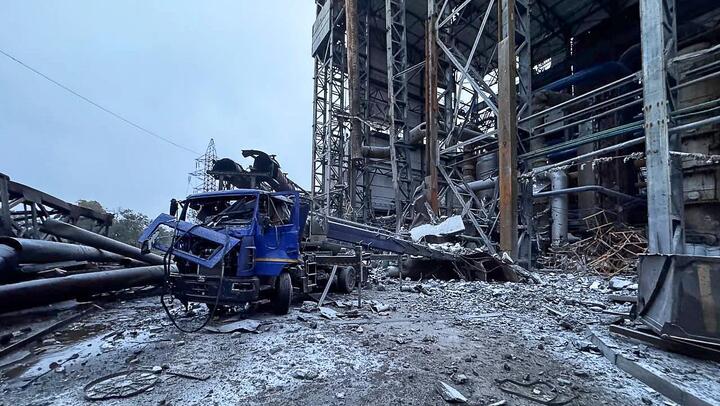 «Запорожсталь» после российской атаки 17 октября 2026 года. Фото: «Запорожсталь»