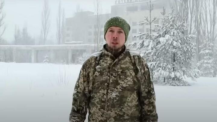 Маркиян Камыш в Припяти — уже не как сталкер, а младший сержант ВСУ. Фото: «Армия TV»