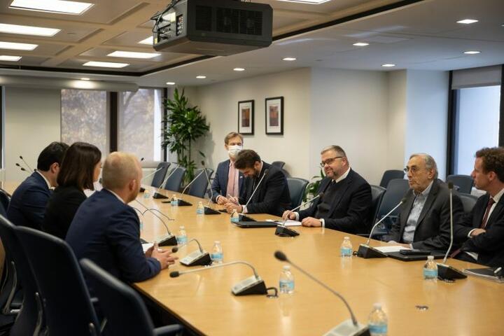 Встреча Светланы Тихановской в МВФ. 8 декабря 2023 года, Вашингтон. Фото: Офис Светланы Тихановской, "Позірк"