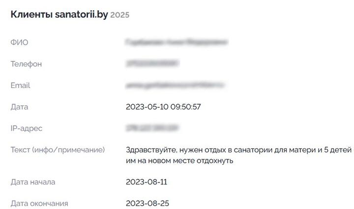 Фрагмент данных утечки. Скриншот: «Зеркало»