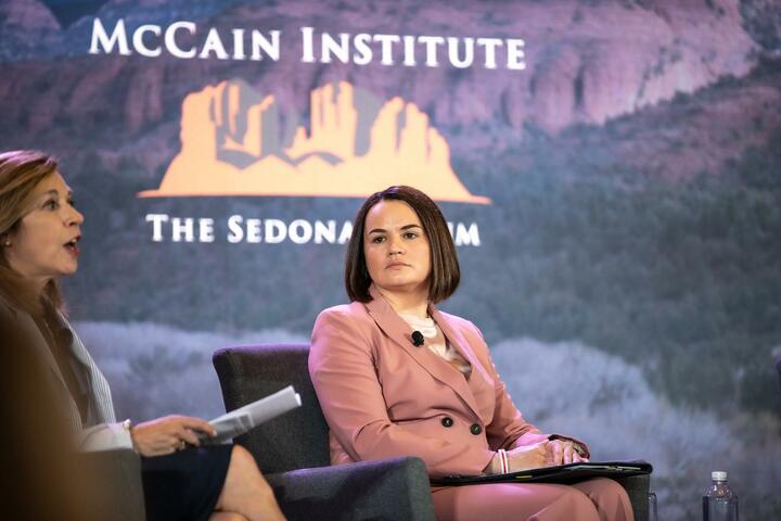 Светлана Тихановская на Sedona Forum в Вашингтоне, США, май 2025 года. Фото: t.me/tsikhanouskaya