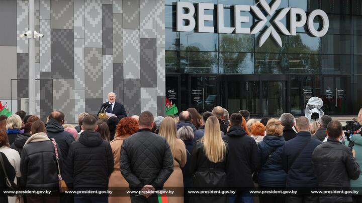 Лукашенко на открытии Международного выставочного центра в Минске, 8 мая 2025 года. Фото: пресс-служба