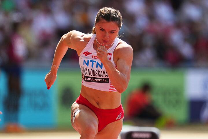 Кристина Тимановская в квалификации забега на 200 метров во время пятого дня Чемпионата мира по легкой атлетике 2023 года в Будапеште, Венгрия, 23 августа 2023 года. Фото: Reuters