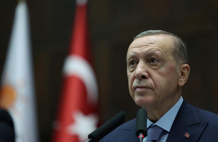 Президент Турции Реджеп Тайип Эрдоган в ходе выступления в парламенте 25 октября 2023 года. Фото: Reuters