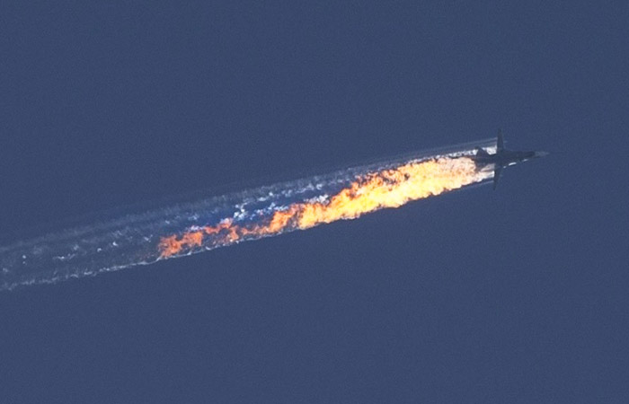 Сбитый турецкими ВВС российский самолет Су-24М, 24 ноября 2015 года. Фото: ru.wikipedia.org